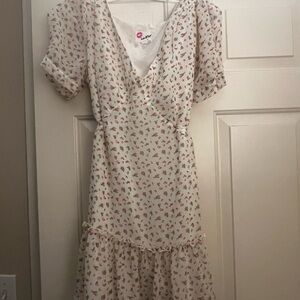 Betsey Johnson White and Pink Floral Midi Dress